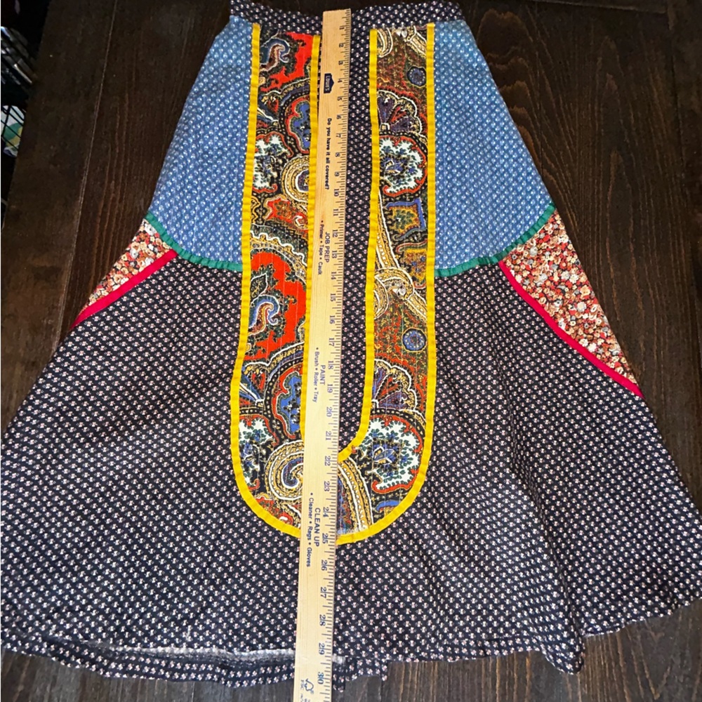 Vintage 70s Hippie Patchwork Vest and Maxi Skirt Set Waist 24 The French Clique - Picture 10 of 16